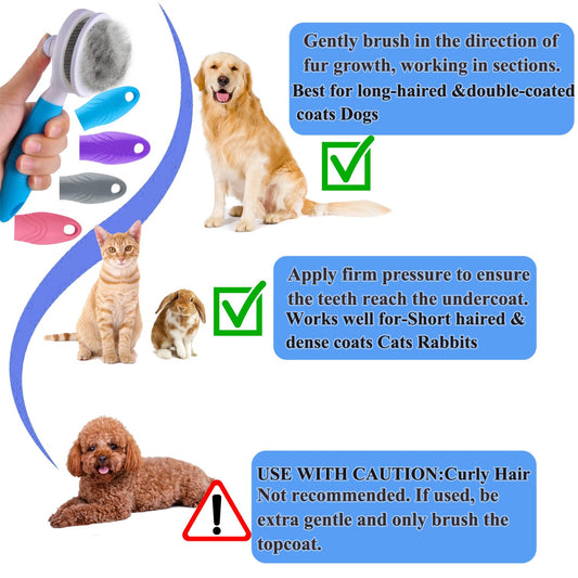 Self-Cleaning Slicker Brush for Dogs & Cats